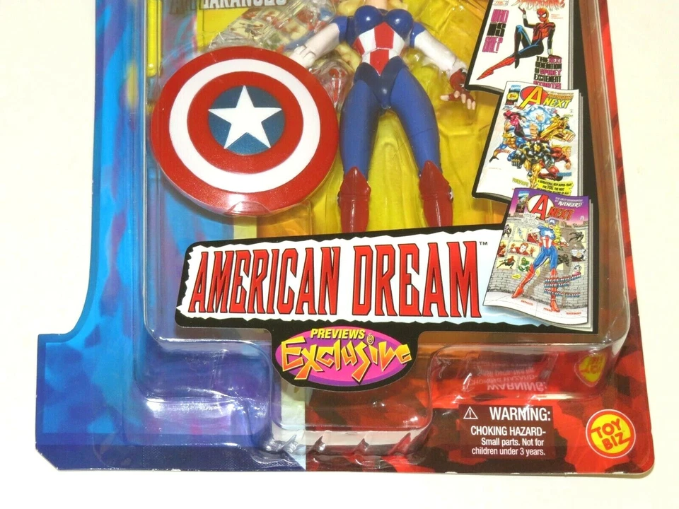 1999 1ST APPEARANCES AMERICAN DREAM ACTION FIGURE PREVIEWS SEALED MARVEL CAPTAIN Foto 4 de 4