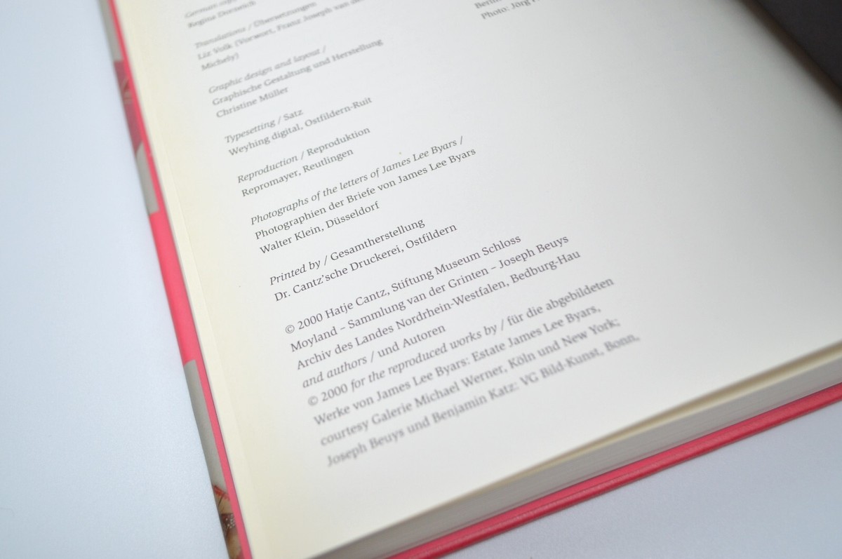 Letters to Joseph Beuys by James Lee Byars, 2000, HC/DJ, Like New