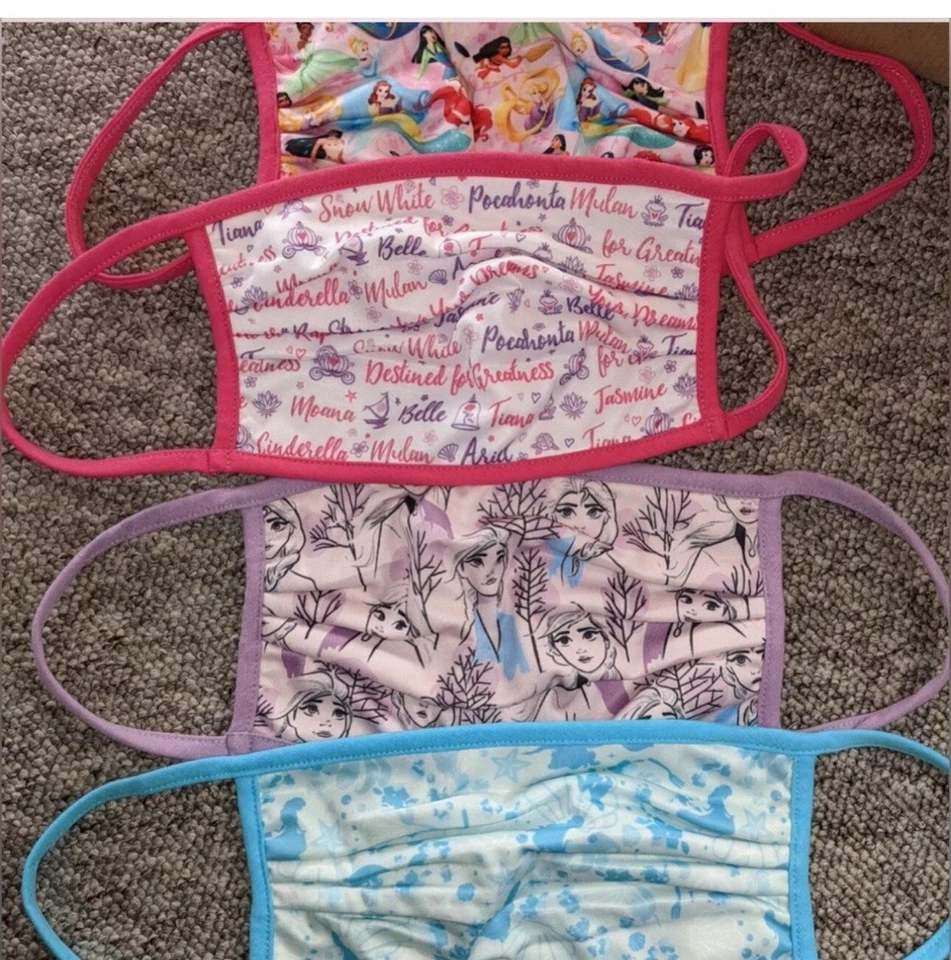 NIP Disney Store Princess Elsa Ariel Princess Face Masks 4 set Medium - Image 3 of 3