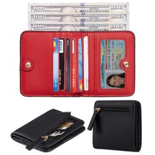 Mens Womens Slim Front Pocket Wallet Leather Bifold ID/Credit Card Holder