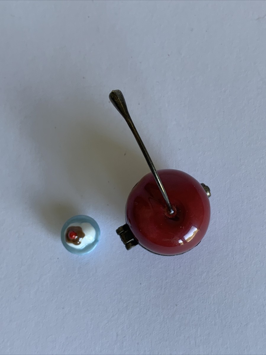 PHB Midwest Cannon Falls Hinged Trinket Box Cherry With Stem PHB Midwest Cannon Falls Hinged Trinket Box Cherry With Stem