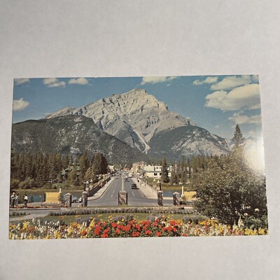 Postcard Banff Main Street And Cascade Mountain, Canadian Rockies, Banff, Canada