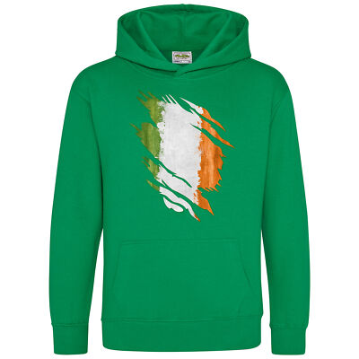 Hoodie Irland zerrissene Flagge Rugby Land irische Geschenkidee für Kinder St Patricks D...