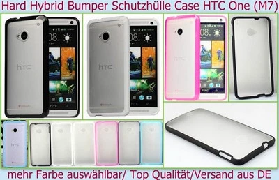 Hard Hybrid Case Silikon hart Cover f. HTC One M7 Schutz Hülle Etui Tasche Folie - Bild 1 von 3