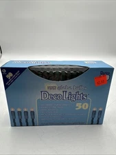 50 Light Mini Globe Bulbs Green Wire RGB DecoLights Darice Inc. New 8mm Clear