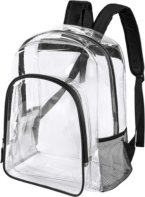 Fomaris Clear Backpack Heavy Duty Clear Bookbag with Sturdy Straps Transparent B