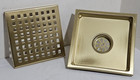 Brushed Gold Stainless Steel 5-7/8" x 5-7/8" Square Floor Shower Drain SUS304 — photo 5