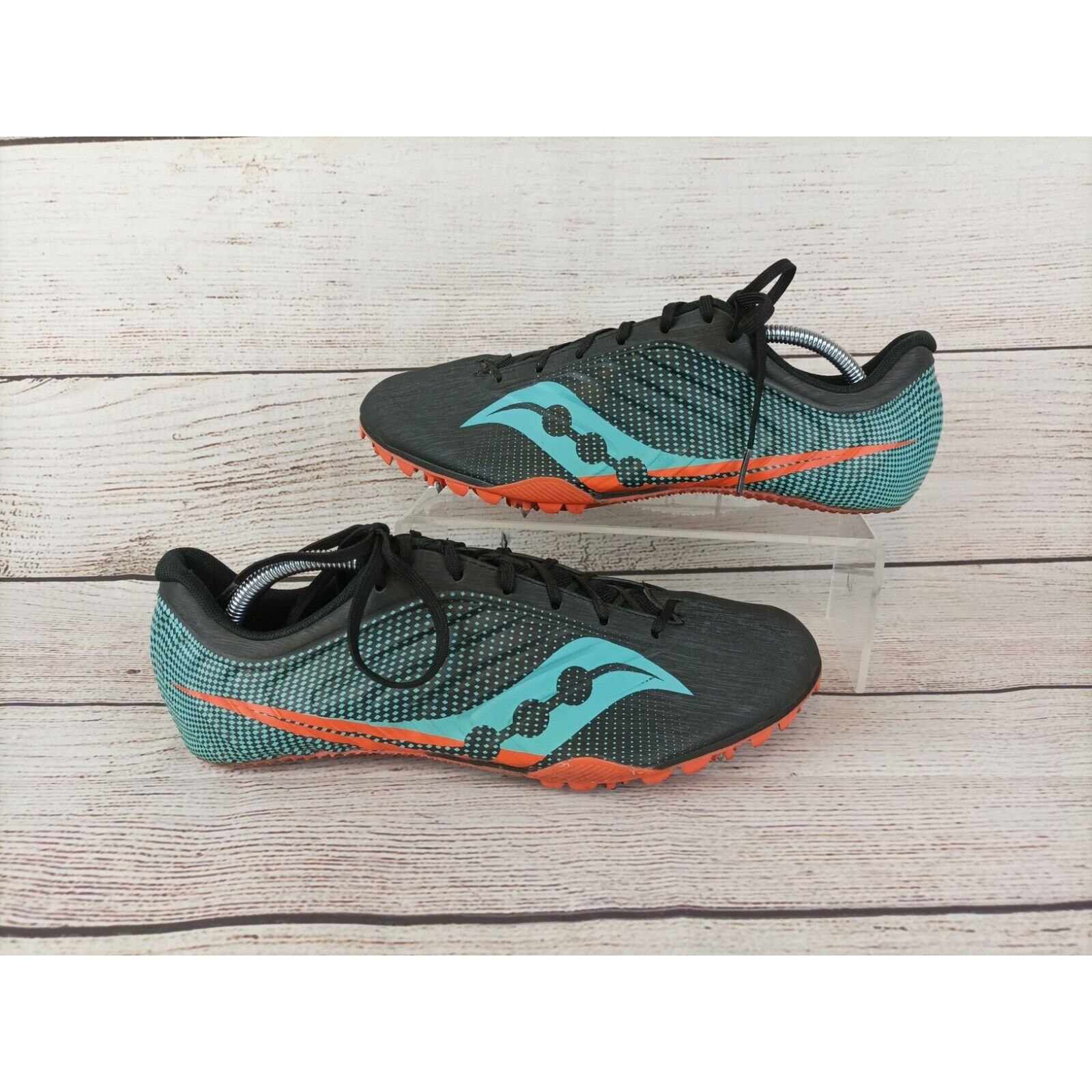 Saucony Mens Spitfire 5 Track Shoes Sz 9.5 Black Cool Mint Green