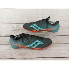 Saucony Mens Spitfire 5 Track Shoes Sz 9.5 Black Cool Mint Green
