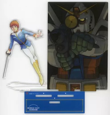 Gundam & Hello Kitty Acryl Ständer mit Hintergrund 2020 Animate Limited 16cm