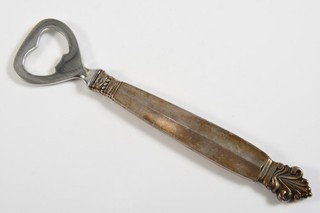 C68M49 Georg Jensen Silber 925 und Stahl Flaschenöffner
