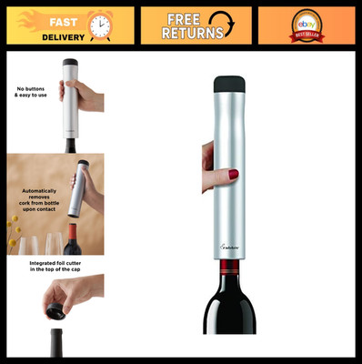 Automatic Electric Corkscrew - Hands-Free Wine Opener with Foil Cutter, Recharge