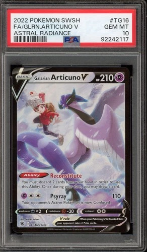 Pokemon Galarian Articuno V Astral Radiance Trainer Gallery #TG16 PSA 10