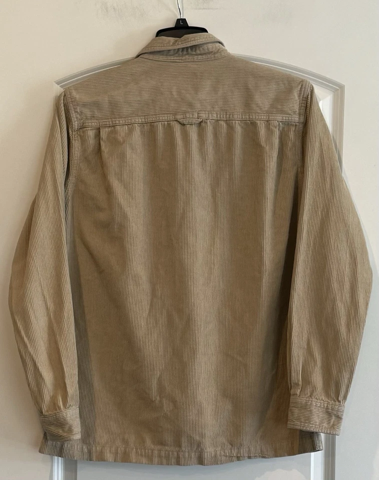 Superdry Mens Shirt Large Tan Cord Corduroy Field Shirt Overshirt Workwear XL - Image 2 of 4