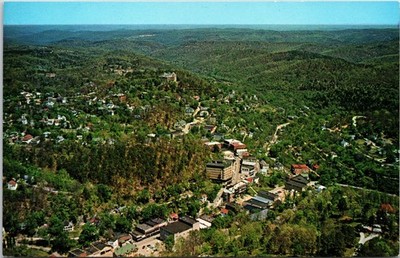 Vintage Eureka Springs Arkansas Aerial View Ozarks Resort City Postcard
