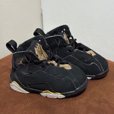 AIR JORDAN TRUE FLIGHT TD 343797-070 BLACK METALLIC GOLD TODDLER SZ 5C READ
