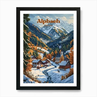 Alpbach Österreich schönes digitales T gerahmtes Wandbild Poster Leinwanddruck Bild