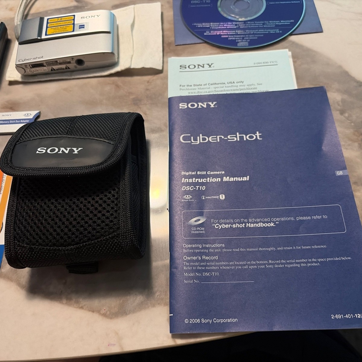 Sony Cyber-shot DSC-T10 7.2MP Digital Camera - Silver for sale