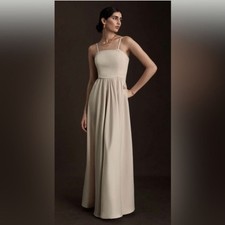 BHLDN Elsie Straight-Neck Satin A-Line Gown NWT Sz 2