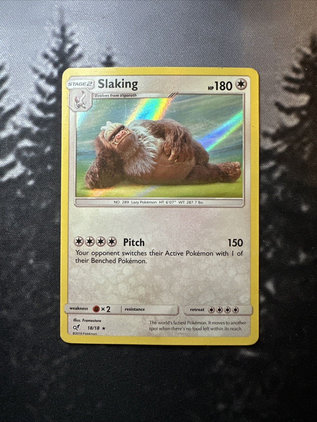 Pokemon TCG Slaking 18/18 Detective Pikachu Holo Card