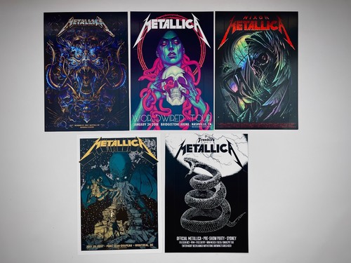 SET 5 Poster Metallica - Edizione Limitata A3 - Qualità TOP prezzo ebay