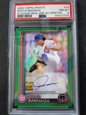 Shota Imanaga 2025 Topps Update Real One Auto Green Foil 18/99 #75 PSA 8