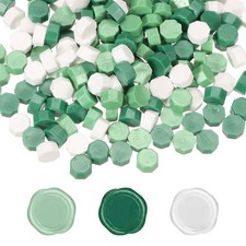 Wax Seal Beads, 300 Pcs Wax Sealing Beads, Leaf Green/Grass/White
