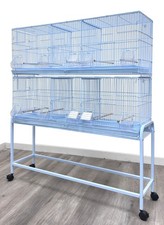 X-LARGE 2 of TRIPLE Breeding Bird Nest Door Cages Double Center Divider W/Stand