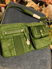 Women’s Small Green Crossbody Bag, Silver Detail, Kipling Brand. Bnwot