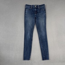 American Eagle Jeans Womens 4 Long Blue Hi Rise Jegging Distressed Denim Cotton