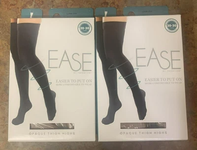 Ease Compression Opaque Thigh Highs 20-30mmHg Large Long Leg Free Shipping B14 - Image 1 of 4