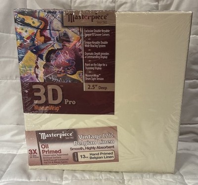 Masterpiece 3DPro Canvas 10x10 Stretched Vintage L21C Belgian Linen Oil Primed