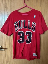 Mitchell & Ness Chicago Bulls Shirt Large Red 33 Scottie Pippen Hardwood