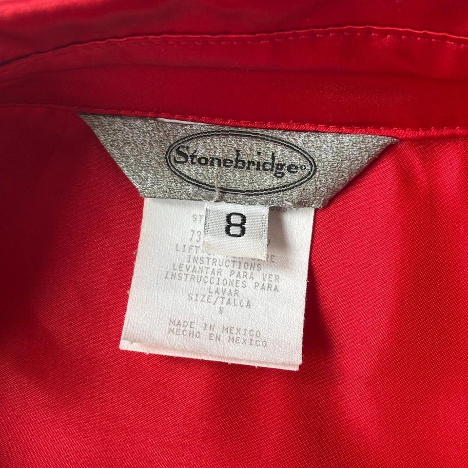 Camisa Stonebridge 8 Y2K Western cravejada cetim colarinho vermelho manga longa anos 90 - Imagem 3 de 4