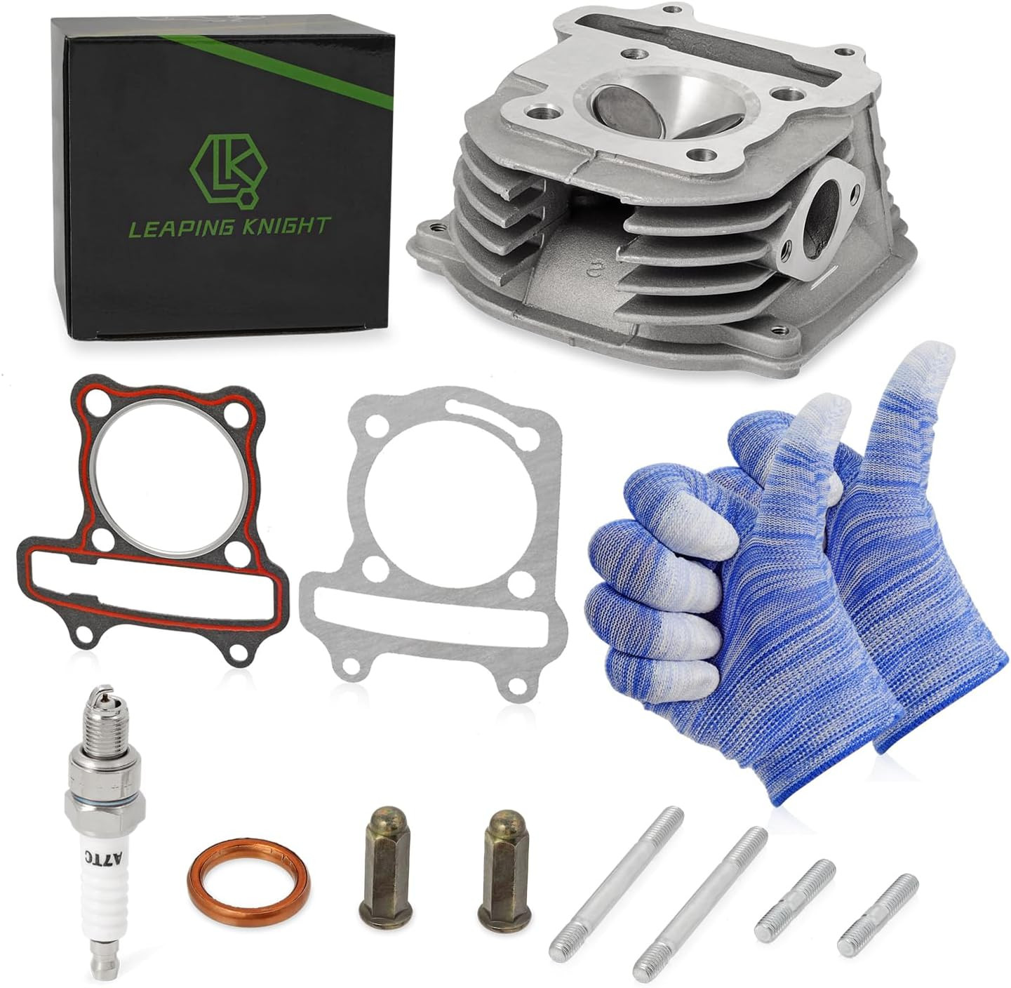 LEAPING KNIGHT GY6 125cc to 150cc 57.4mm Cylinder Head with Assembly Valves Bolt