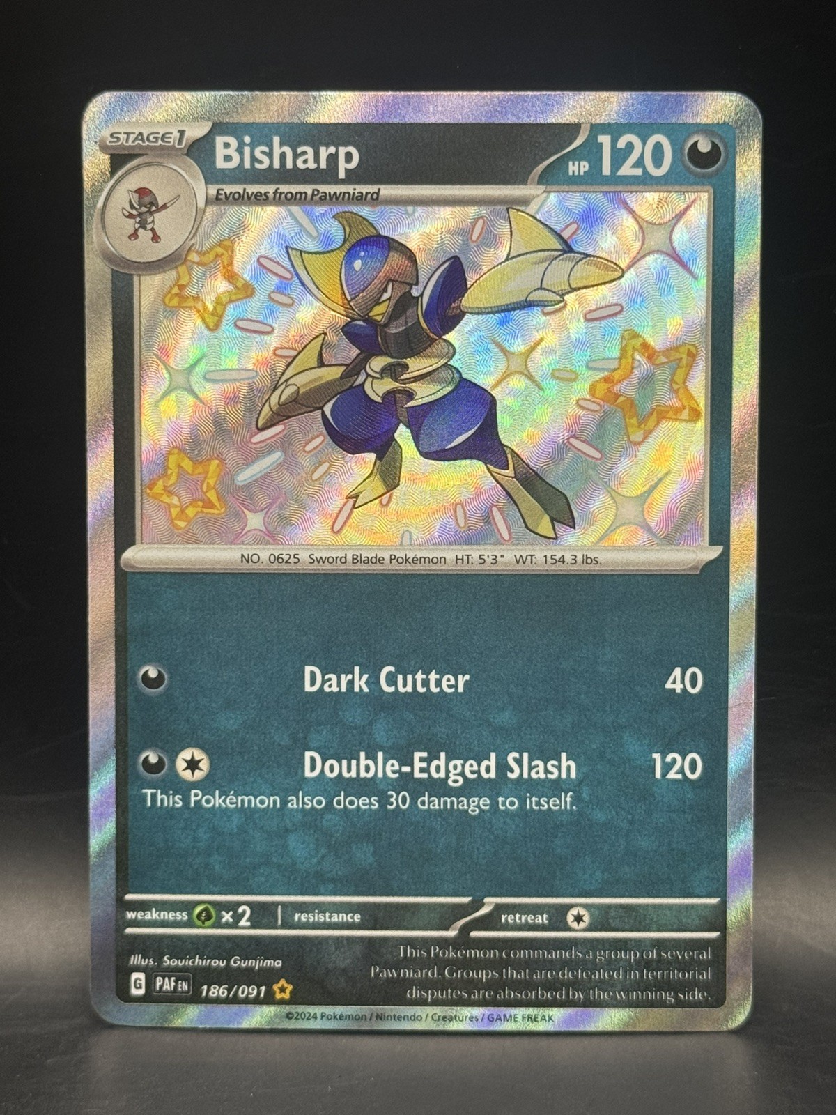Bisharp 186/091 SV: Paldean Fates Holo - NM