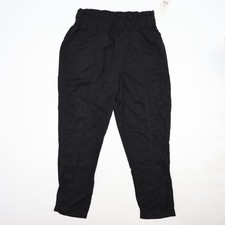 A New Day Women's M High Rise Woven Ankle Jogger Pants Army Black Pull On Boho