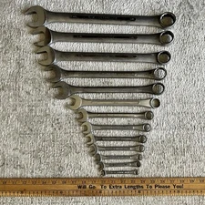 Vintage SK Lectrolite Combination Wrench Set of 13 C-10 to C-40 12 Pt USA