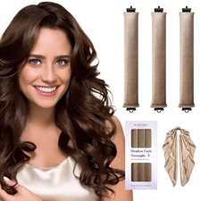 Heatless Hair Curler Overnight Curls-3 Pcs No Heat Curling Blowout Rod to Sle...