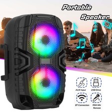 Dual 6  Portable Bluetooth Speaker Rechargeable DJ Party Sound System TWS/FM/USB