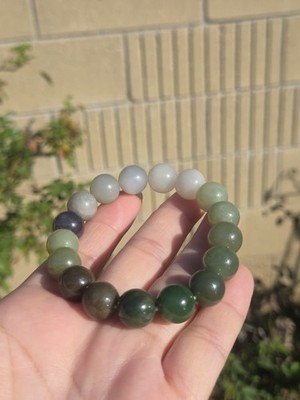Lustrous 11.9mm Hotan Jade 'Multi-Color' Bracelet | Fine Buttery Texture