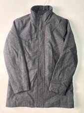 Dockers Mens Gray Herringbone Wool Blend Car Coat Jacket Long Sleeve Size S NWOT