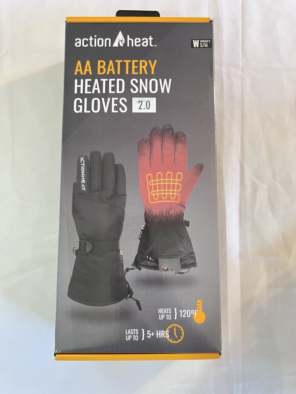 NEW ActionHeat 2.0 AA Battery Heated Snow Gloves - Women’s S/M Black