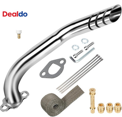 Mini Bike Exhaust Pipe Header Kit Compatible with Predator 212Cc 224Cc 196Cc Col