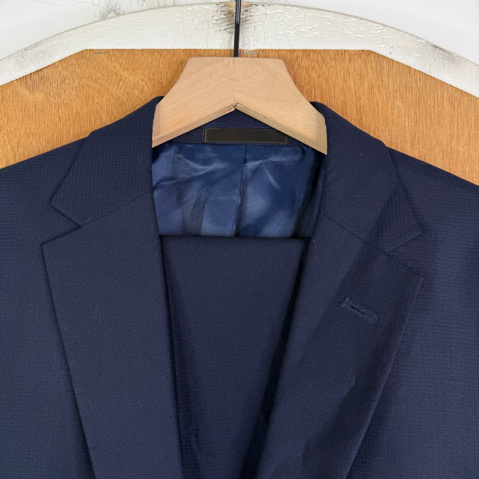 Kenneth Cole Suit Mens 40R Navy Blue 2 Button Sport Fabric Performance 36x29