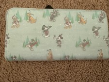 New Disney Mickey And Friends Winter Christmas Zip Around Loungefly Wallet