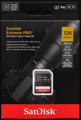 SanDisk Extreme Pro SD UHS-II Karte 128 GB - 300 MB/s V90 U3 - Neu mit Garantie