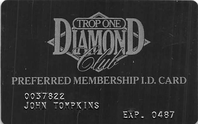 Tropicana Casino - Atlantic City, NJ - 3rd Issue Navy Slot Card, raised printing