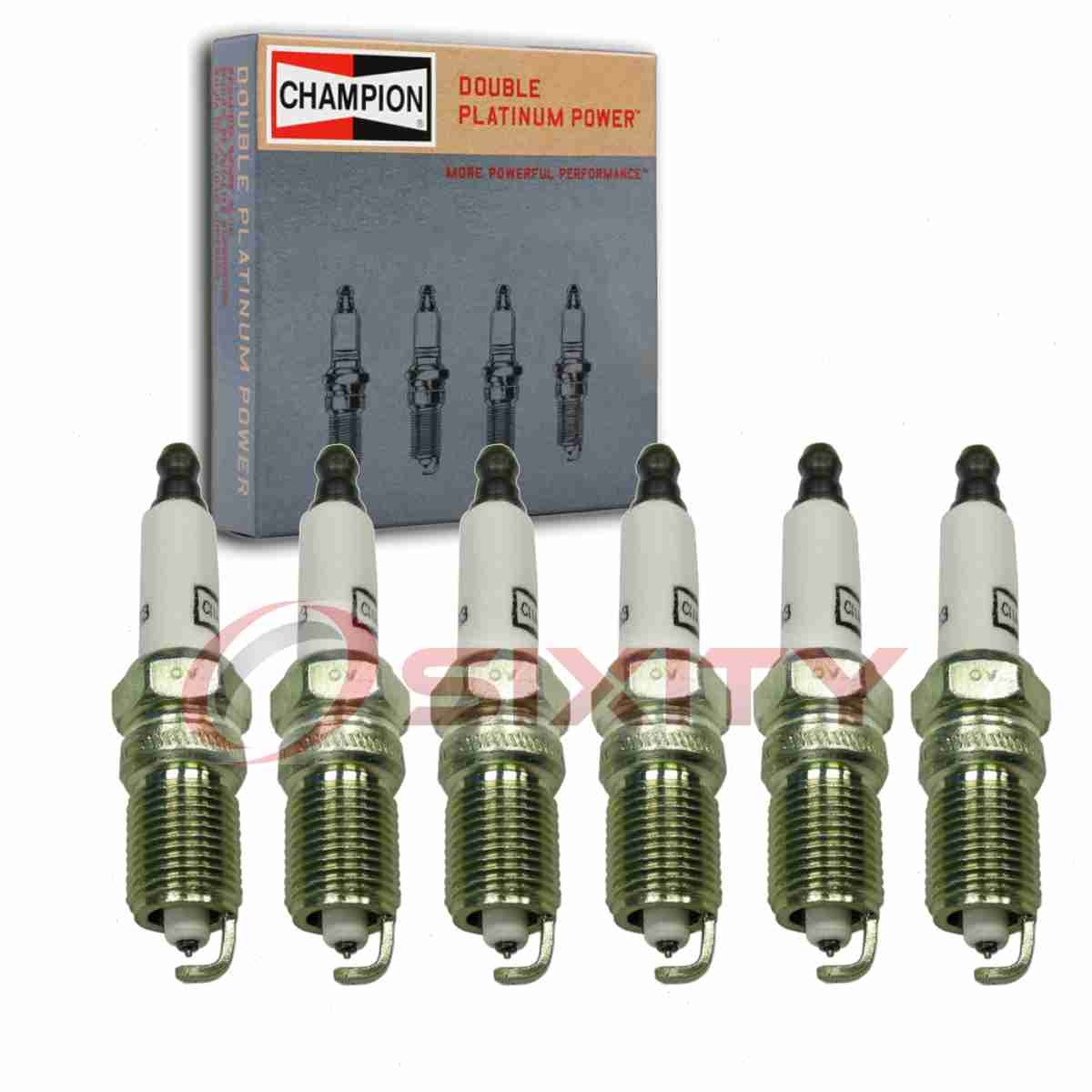 6 pc Champion Double Platinum Spark Plugs for 2009-2011 Buick Lucerne 3.9L rq