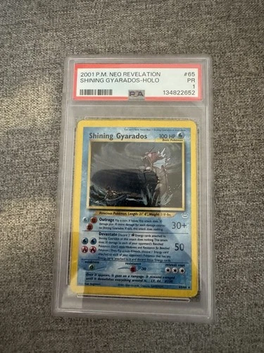 Shining Gyarados 65/64 Neo Revelation PSA 1 – ICONIC WOTC Grail – LOW POP